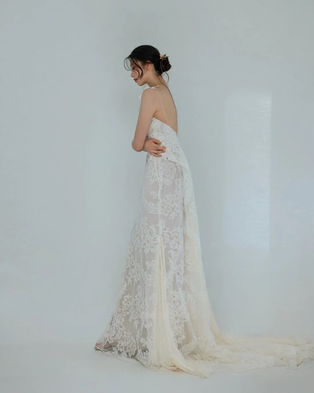Lace Flower Wedding Bridal Gown