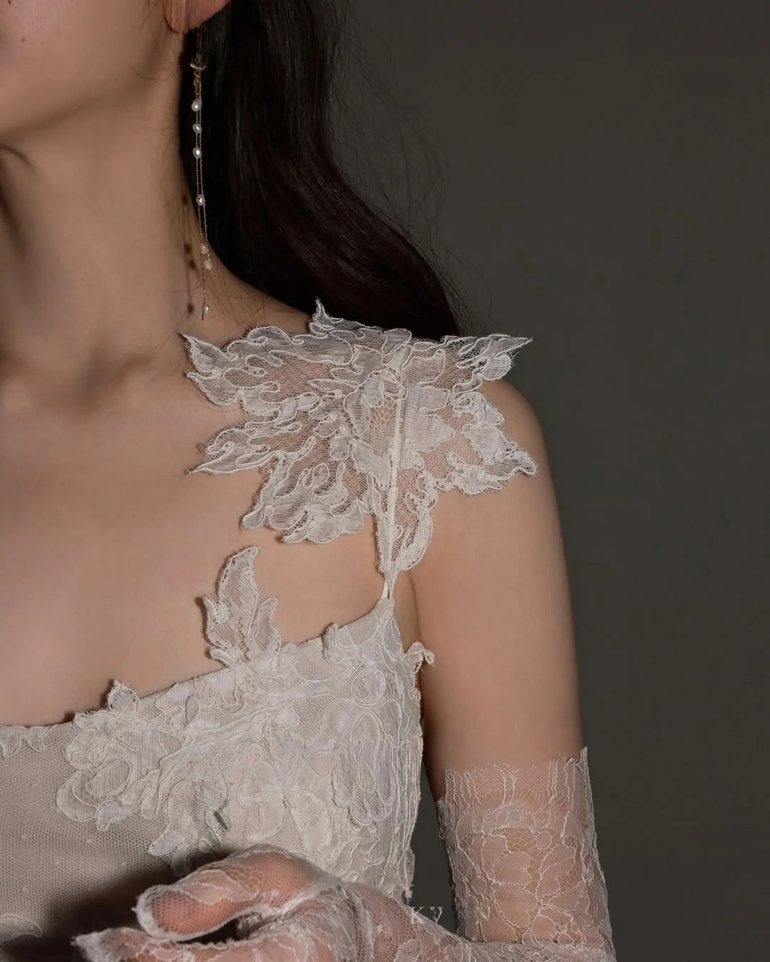 Lace Flower Wedding Bridal Gown