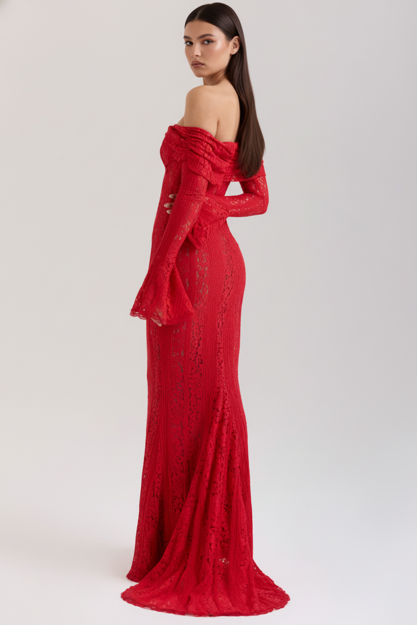 Off-Shoulder Party Lace Dress