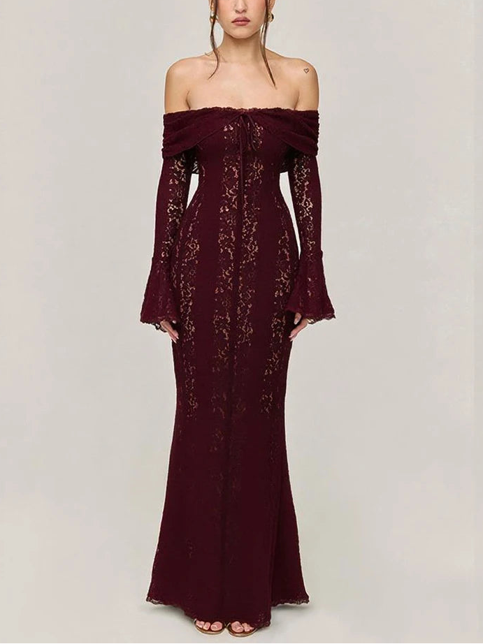 Off-Shoulder Party Lace Dress