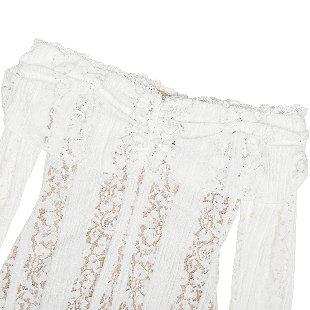 Off Shoulder Bodycon Dress - Maxi