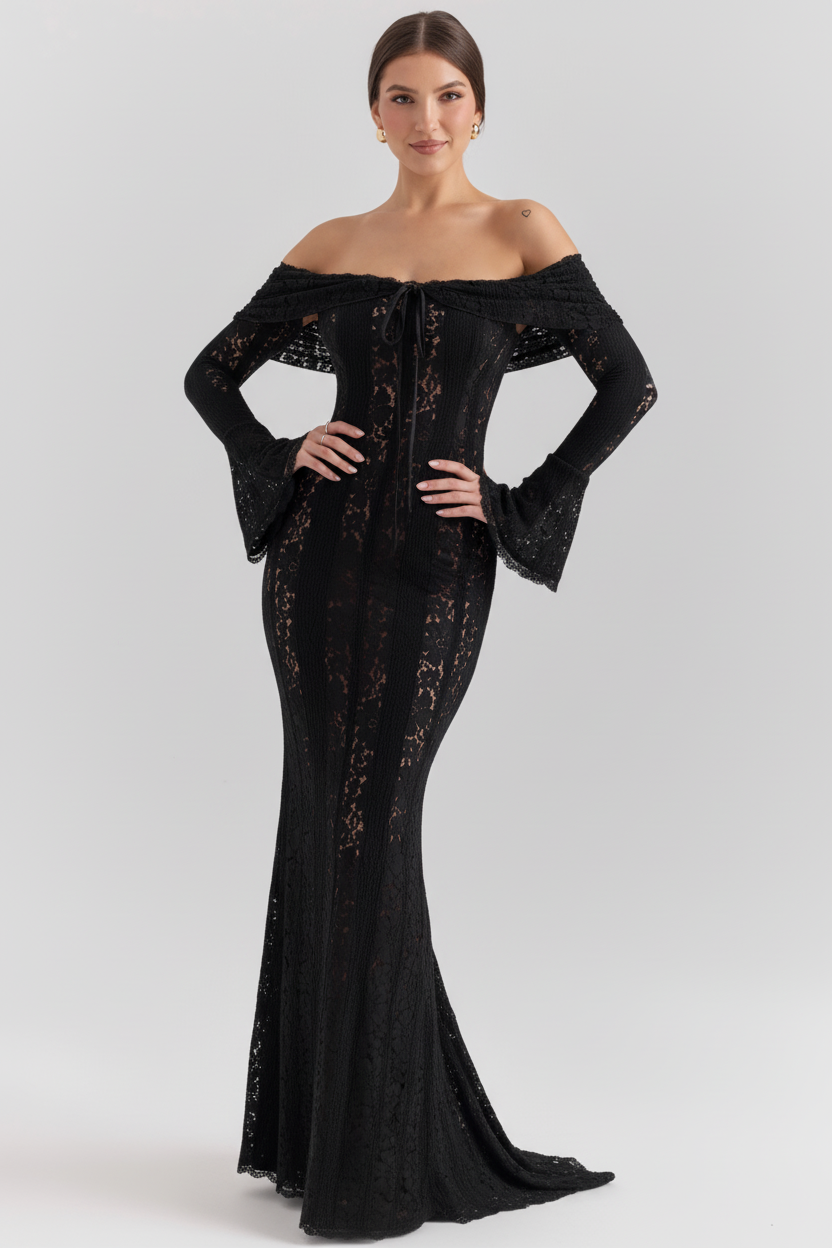 Off-Shoulder Party Lace Dress